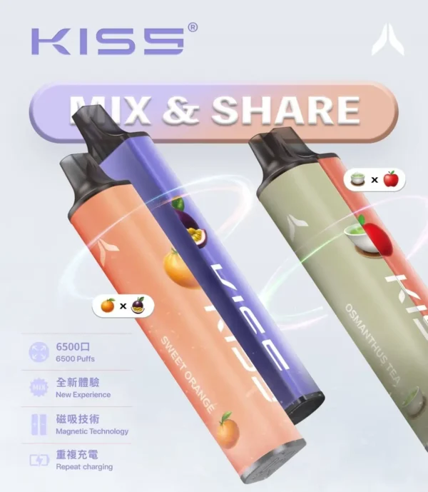 KIS5 鎧斯 6500口拋棄式電子煙｜主打雙芯磁吸黑科技與百變風味配對｜適合偏好自由解鎖奇幻層次與流線工藝手感的玩家