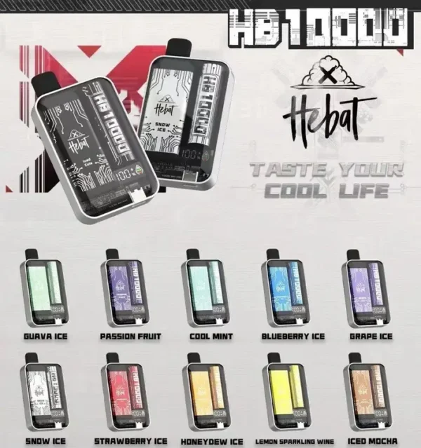 Hebat喜貝10000拋棄式電子煙｜智能晶片控溫維持低負擔感順暢進氣｜適合不喜歡繁瑣注油換彈的新手