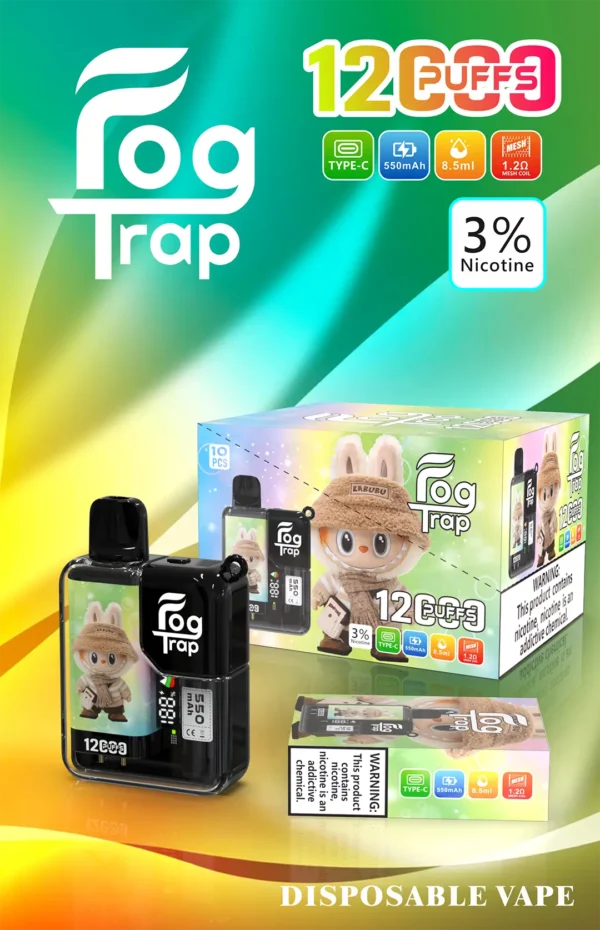 【買10送1】Fog Trap 12000小新LABUBU聯名 | 釋放豐富擊喉層次拋棄式電子煙｜專為偏好童趣設計的上班族