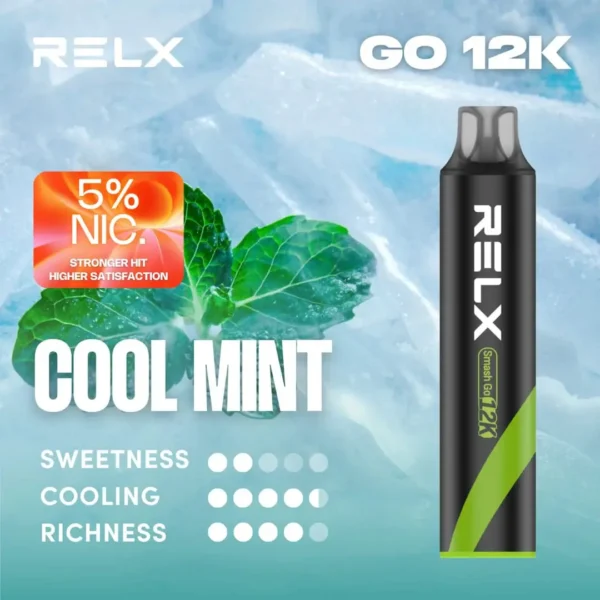 Cool-Mint-5.webp RELX悅刻 Smash Go 12000口拋棄式電子煙|12000口超大容量設計呈現持久飽滿霧感|追求免補油極致便利的懶人玩家首選