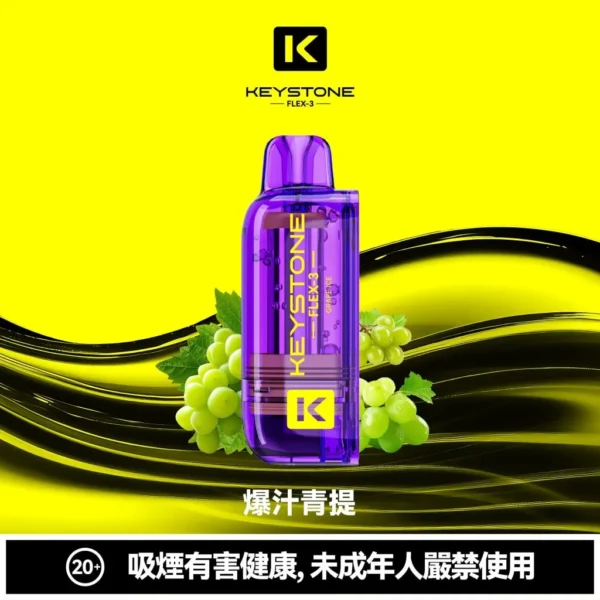 【買一盒煙彈送主機】KEYSTONE FLEX-3 鑰石 25000口拋棄式電子煙｜三段功率調節與Mesh網芯霧感體驗｜適合追求高續航與個性化口感的玩家