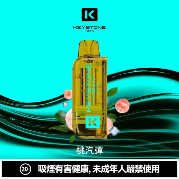 【買一盒煙彈送主機】KEYSTONE FLEX-3 鑰石 25000口拋棄式電子煙｜三段功率調節與Mesh網芯霧感體驗｜適合追求高續航與個性化口感的玩家