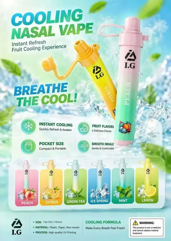 I.G 夏威夷鼻通鼻吸薄荷棒｜6款清新香氣與涼感體驗｜適合追求隨身清新感受的使用者
